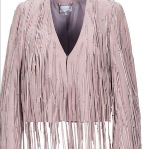 NWT suede fringe jacket rhinestones Patrizia Pepe